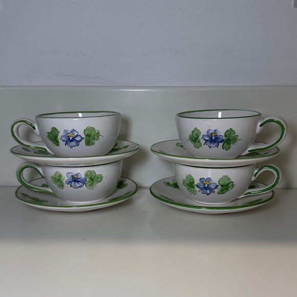 Vintage Tiffany & Co. Denver Botanic Gardens: Set of 4 Cups & Saucers - Picture 1 of 8